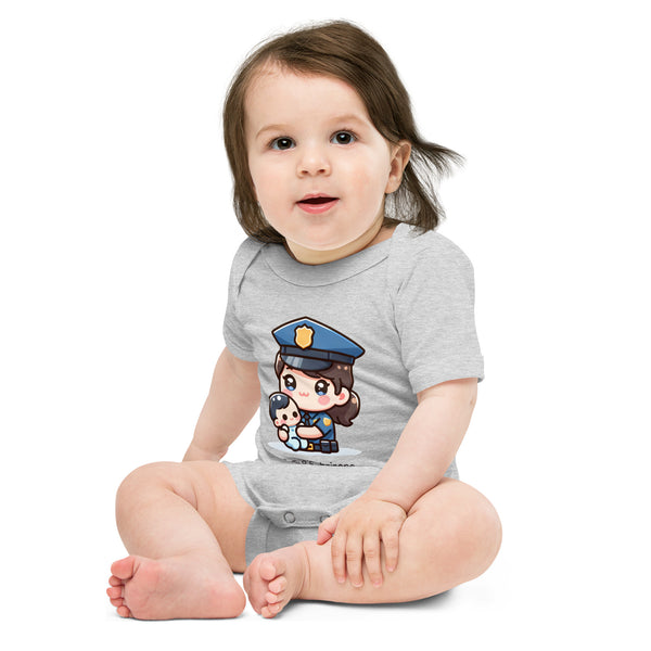 Baby Kawaii Female Officer and Baby One-Piece