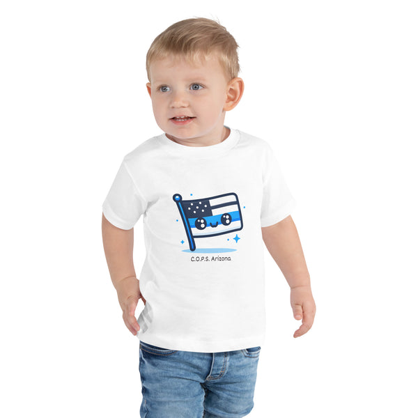 Toddler Kawaii Thin Blue Line Flag T-Shirt