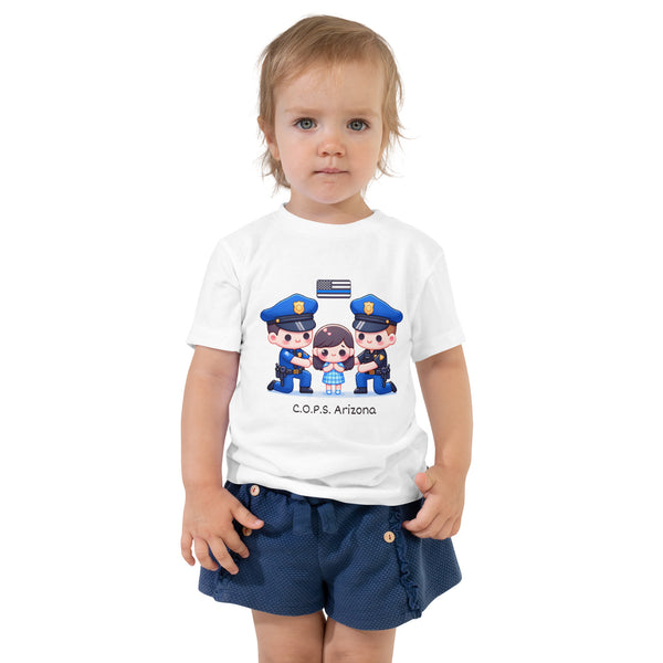 Toddler Kawaii Two Officers and Girl T-Shirt