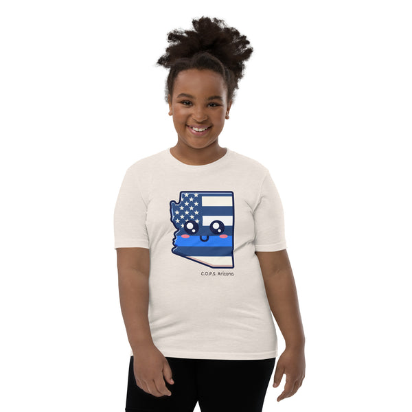 Youth Kawaii Thin Blue Line Arizona T-Shirt