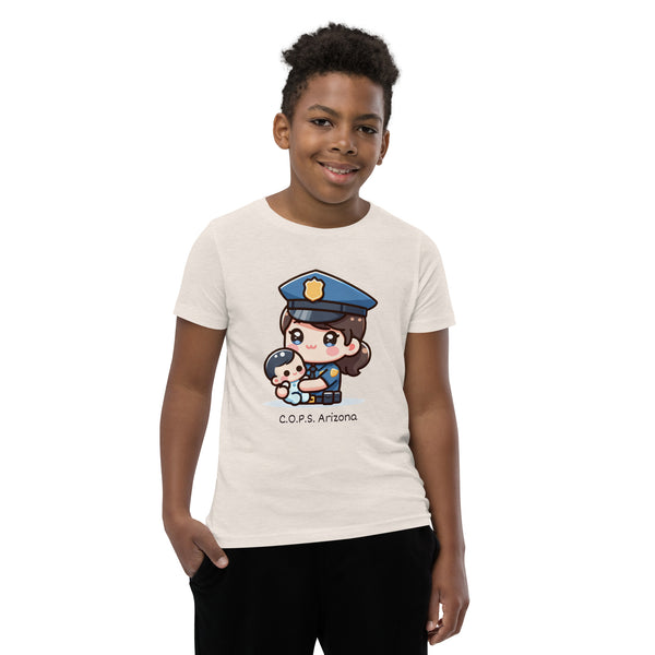 Youth Kawaii Female Officer and Baby T-Shirt