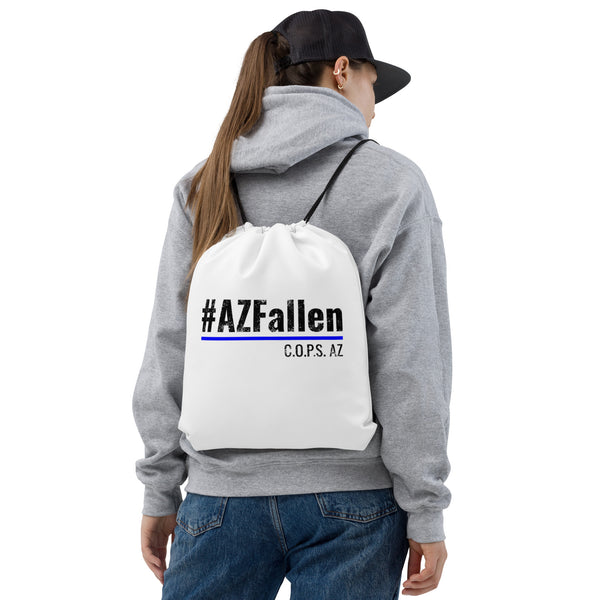 #AZFallen COPS AZ White Drawstring bag