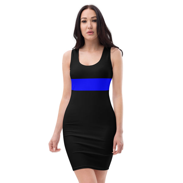 Blue-Line Black Fitted Dress