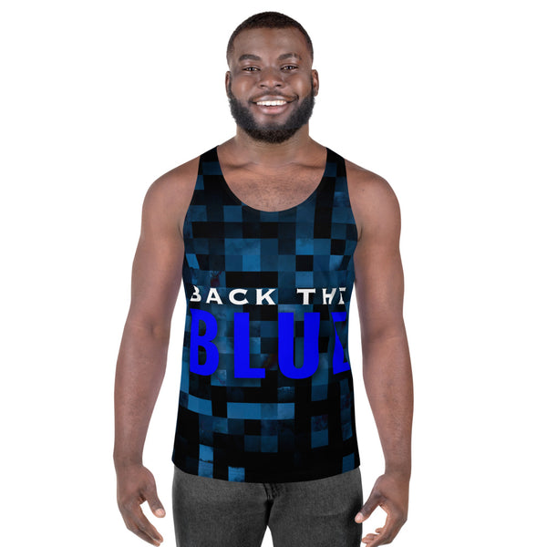 Back The Blue Grid | All Over Print | Men's Tank Top
