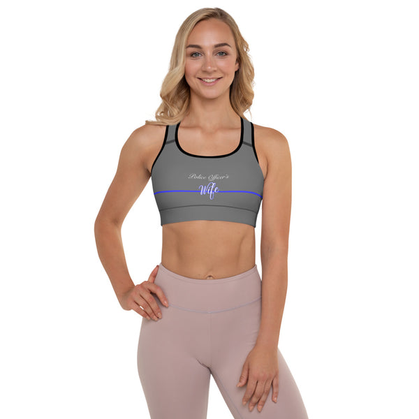 Police Officer's Wife Padded Sports Bra (Grey)