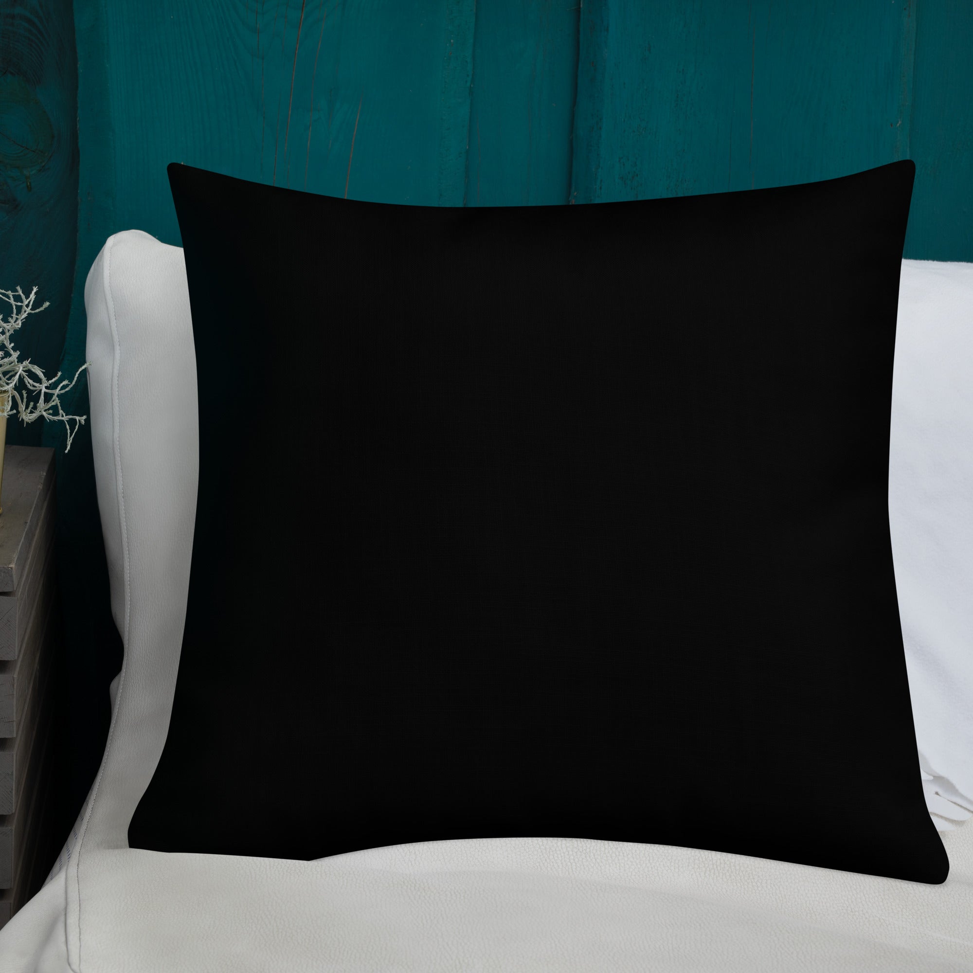 Blue Line Premium Throw Pillow (Black Back)