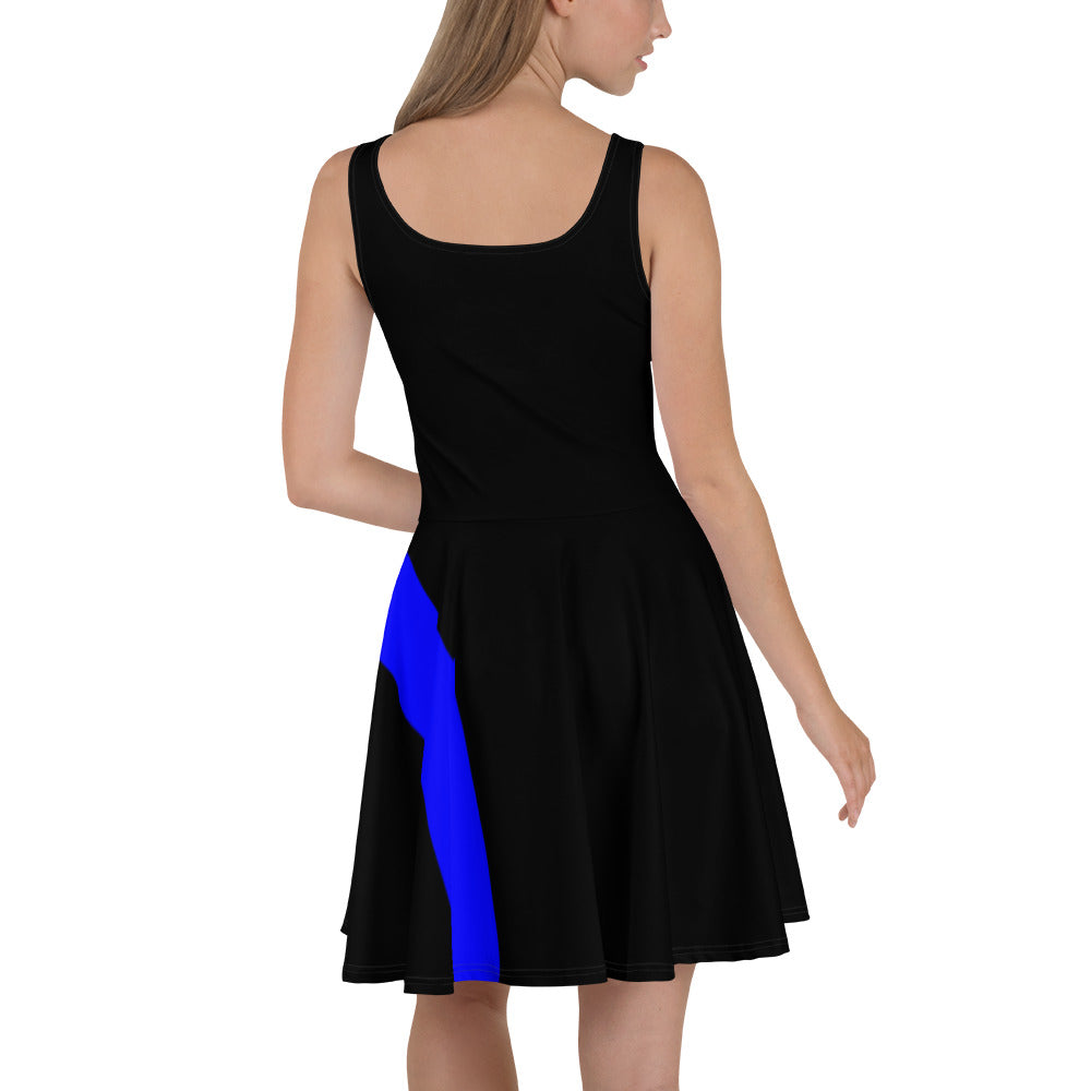 Thin Blue Line Crescent Skater Dress
