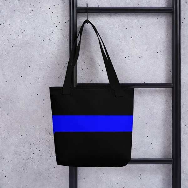 Thin Blue Line Black Tote Bag