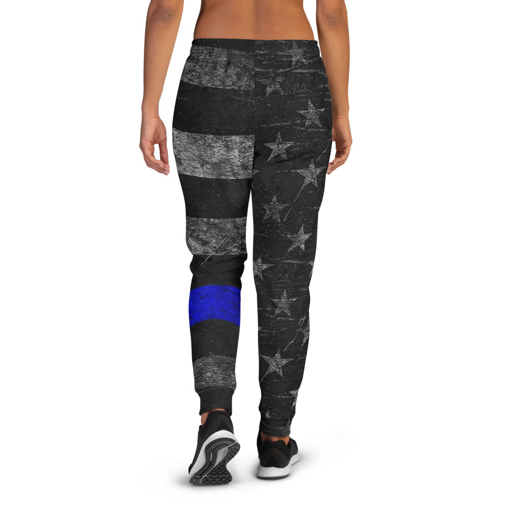 Thin Blue Line Distressed Flag Women's Joggers