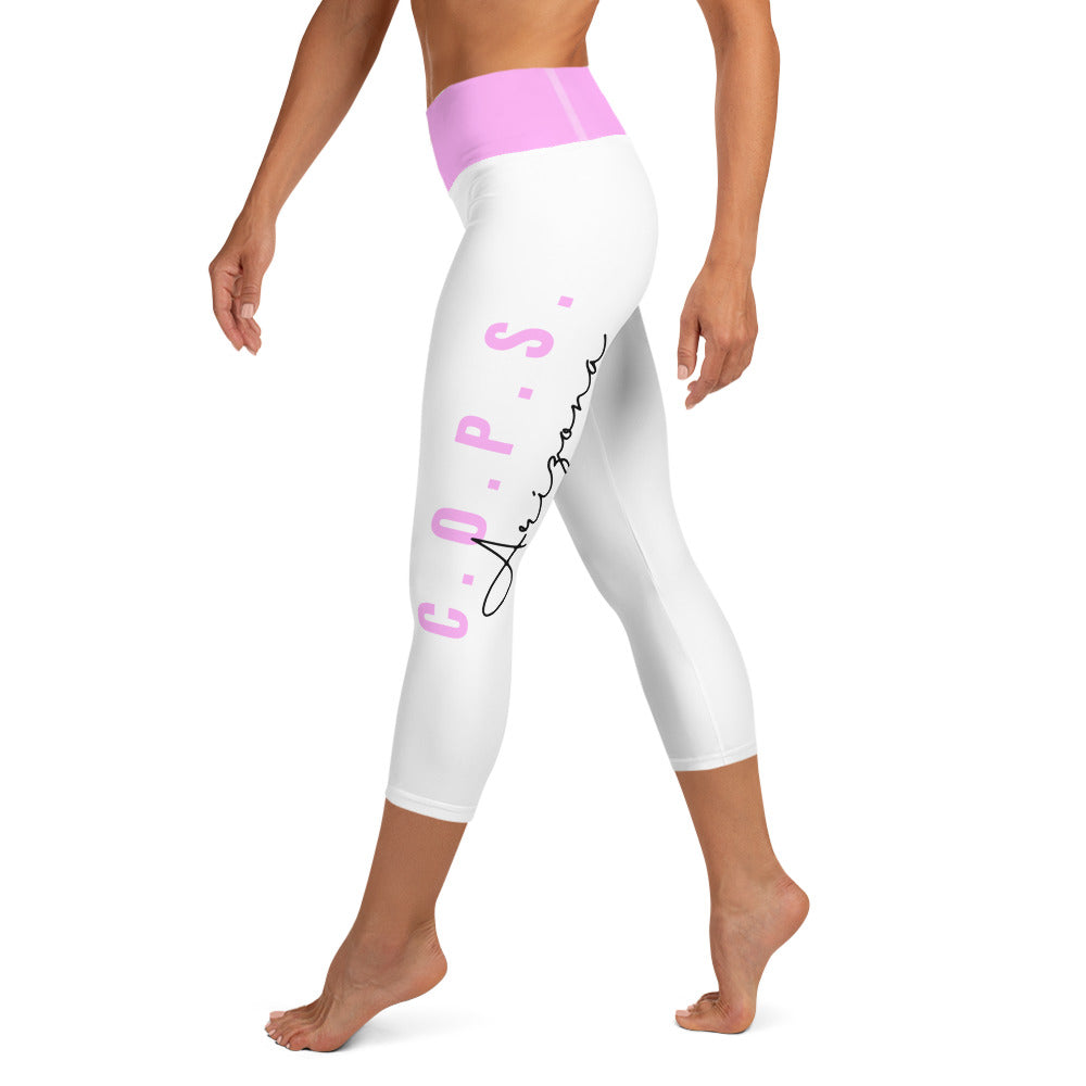 C.O.P.S. Arizona Yoga Capri Leggings (Pink/White)