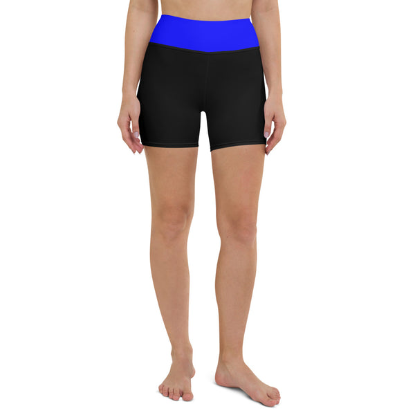 Thin Blue Line Black Yoga Shorts