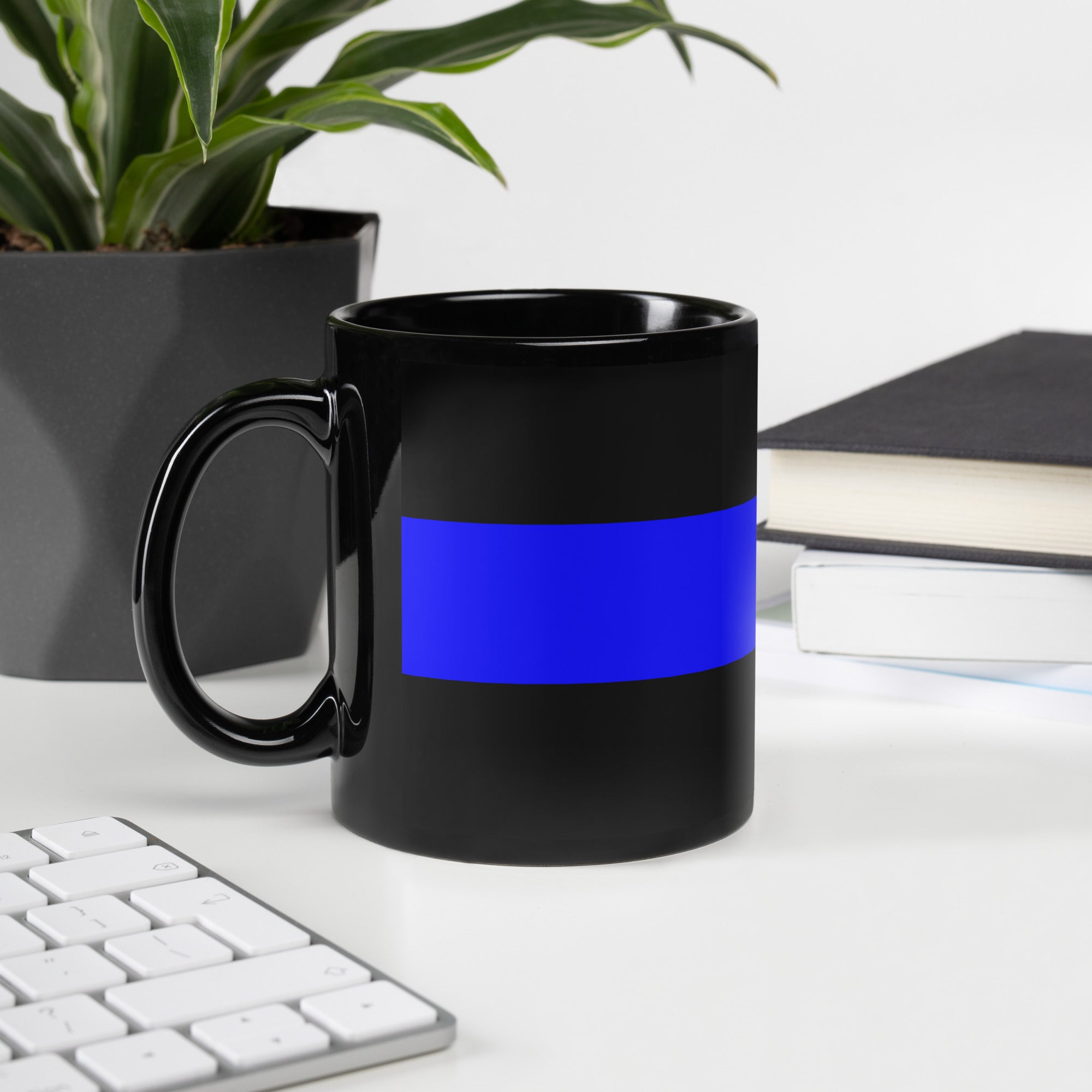 Thin Blue Line Black Glossy Mug