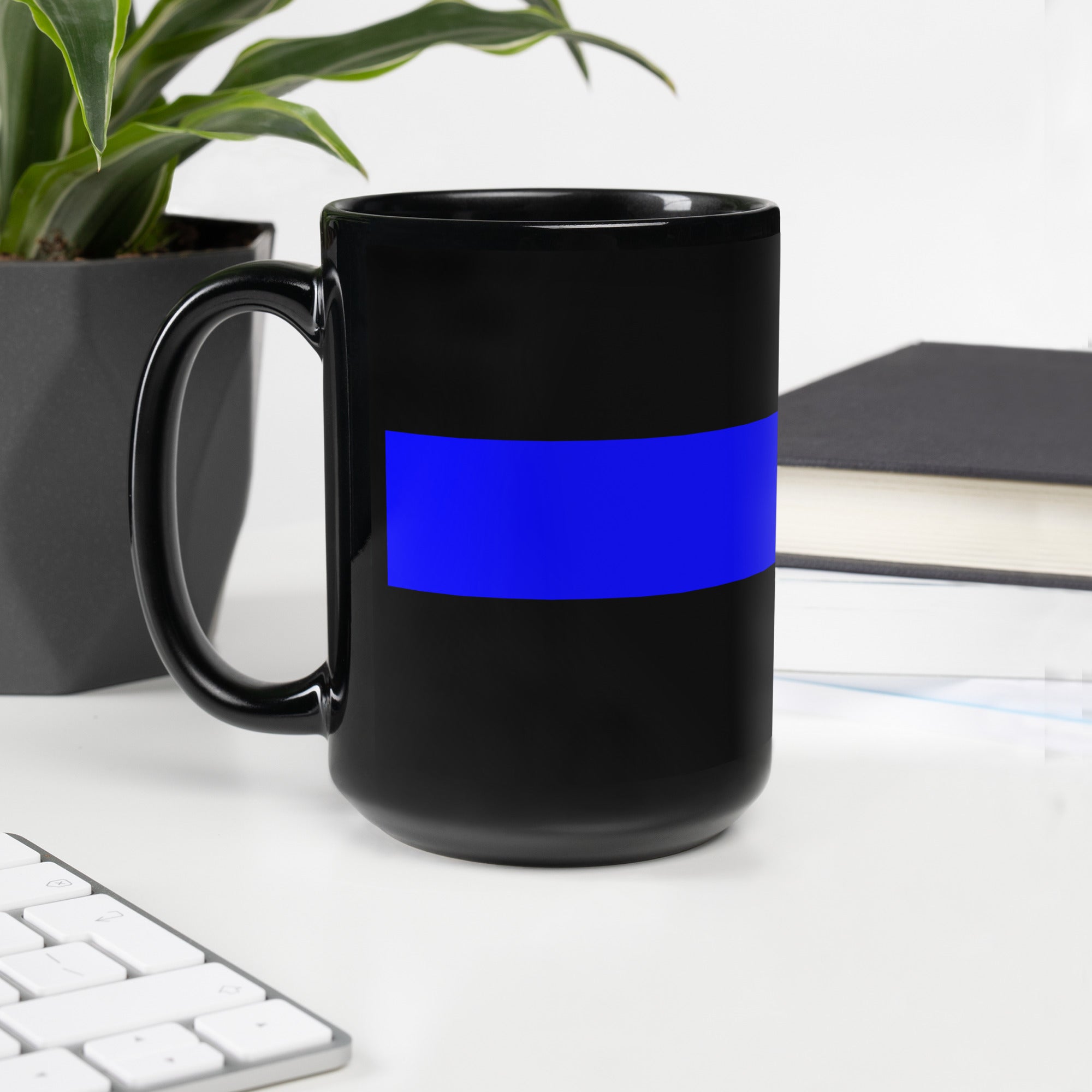 Thin Blue Line Black Glossy Mug