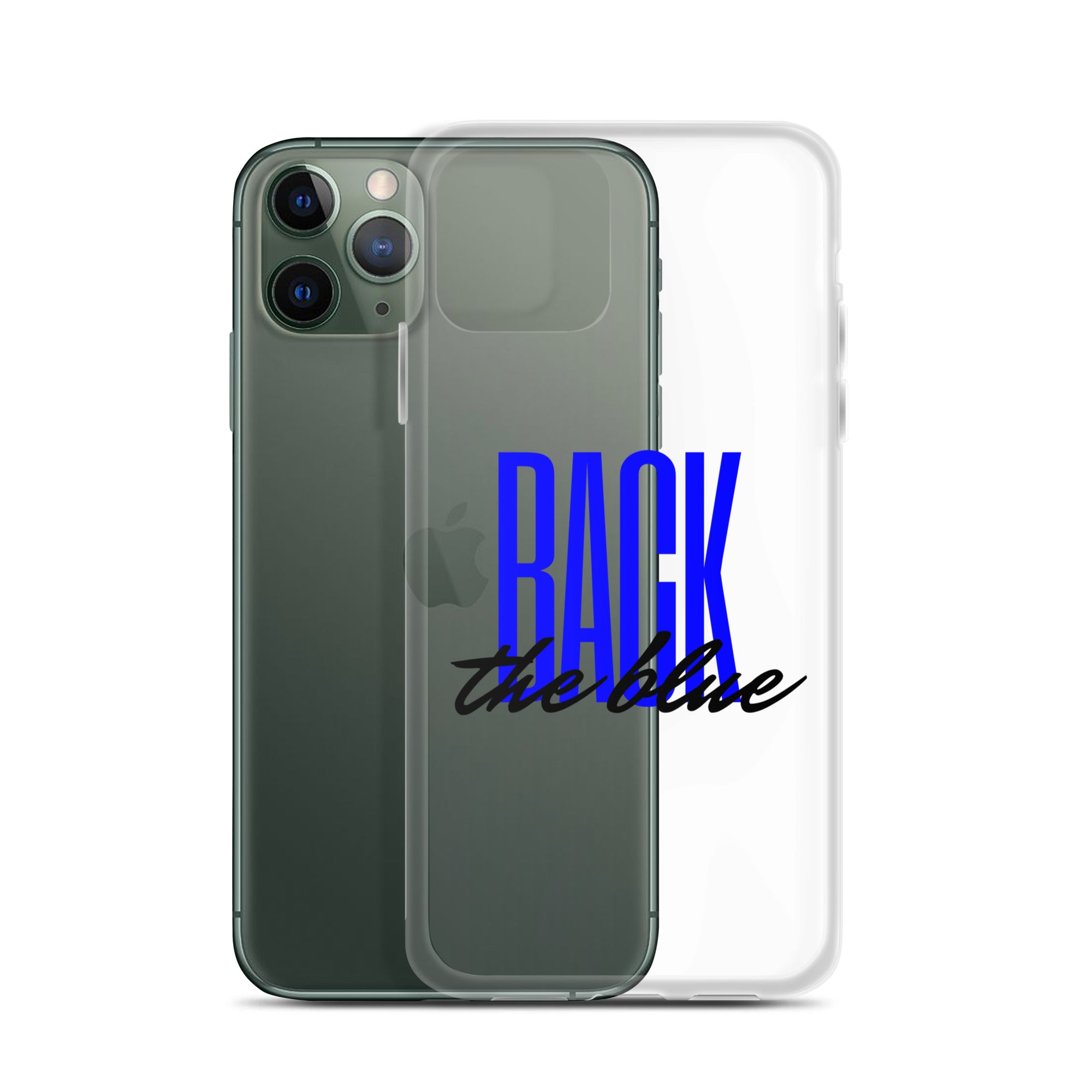 Back the blue (Black text) iPhone Case