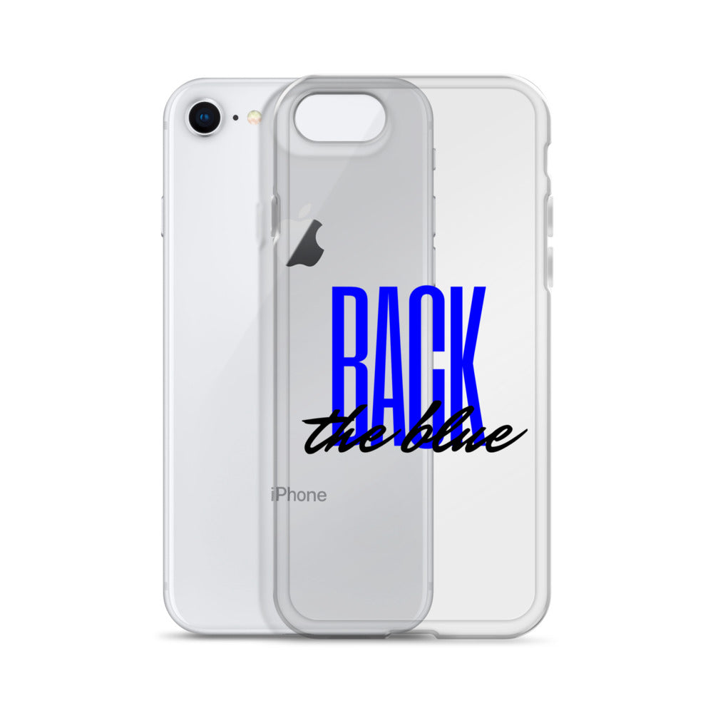 Back the blue (Black text) iPhone Case