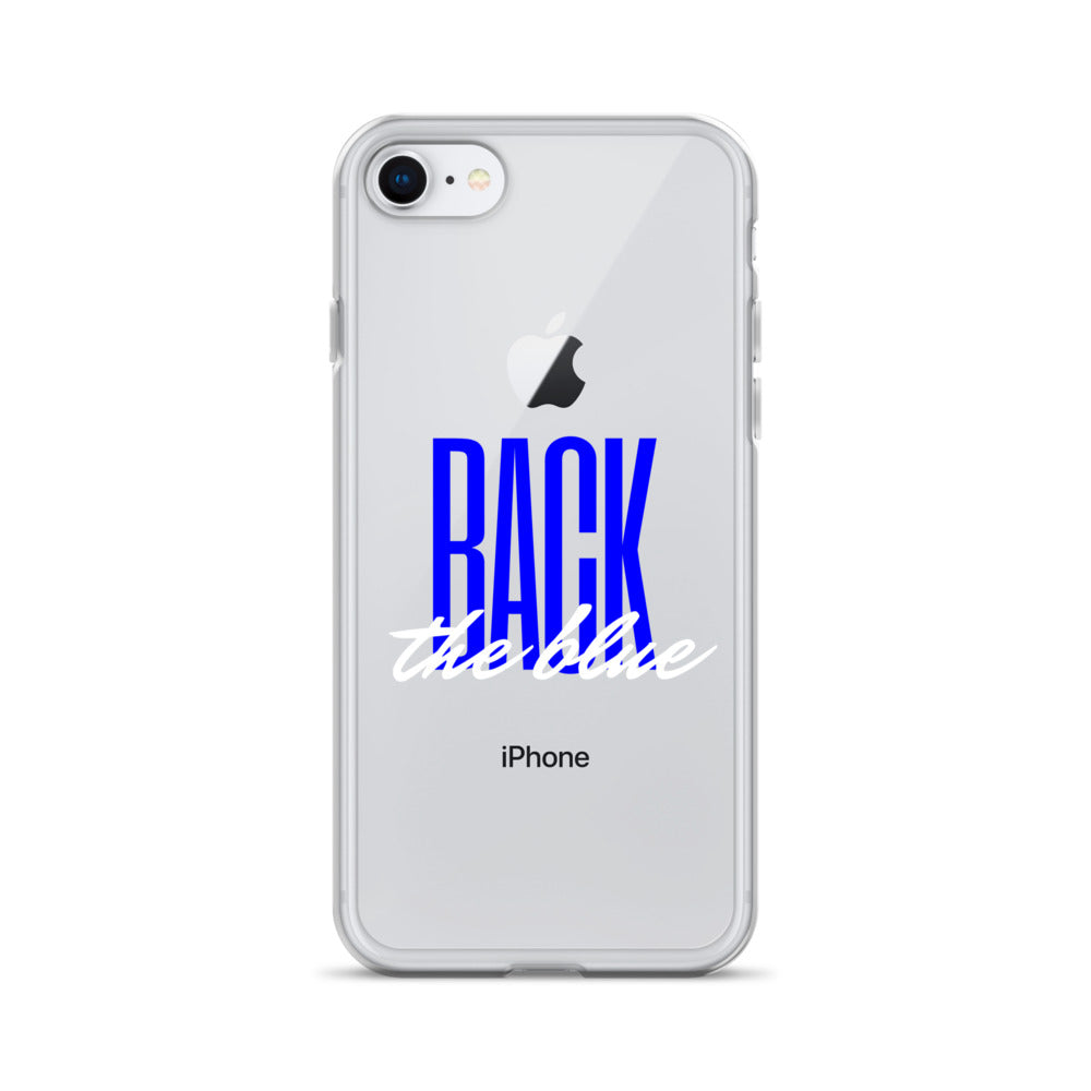 Back the blue (White text) iPhone Case