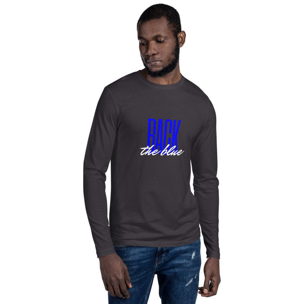 Back The Blue Men's Long Sleeve Fitted Tee