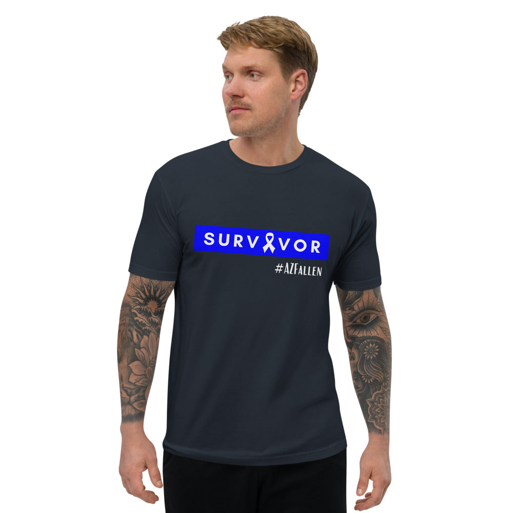 Survivor Ribbon #AZFallen Men's Short Sleeve Fitted T-shirt