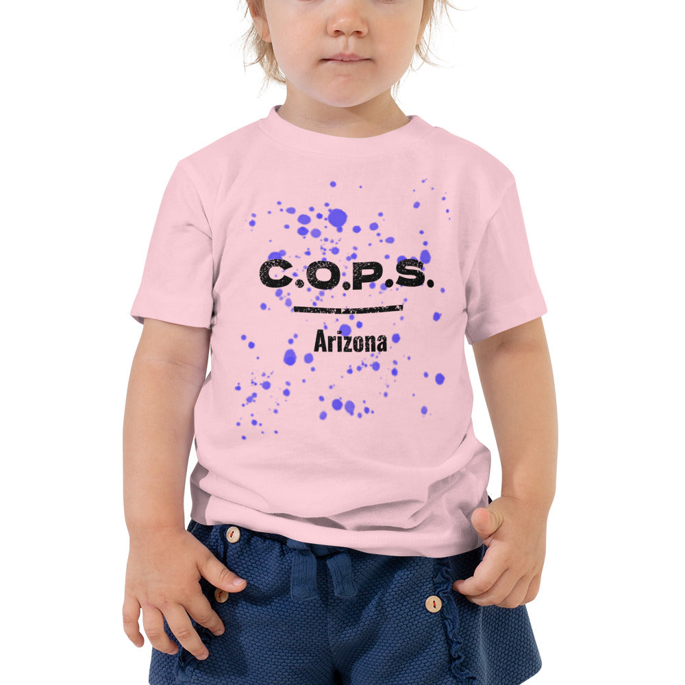 COPS Arizona Blue Splatter Toddler Short Sleeve Tee