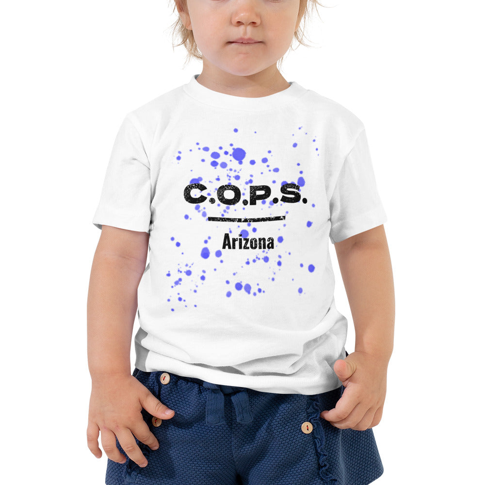 COPS Arizona Blue Splatter Toddler Short Sleeve Tee