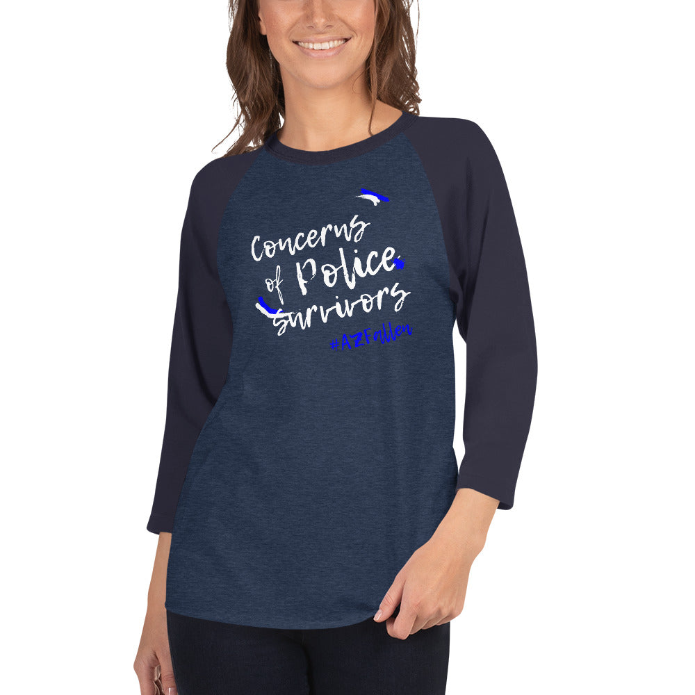 Concerns of Police Survivors #AZFallen Women's 3/4 Sleeve Tee (Blue)