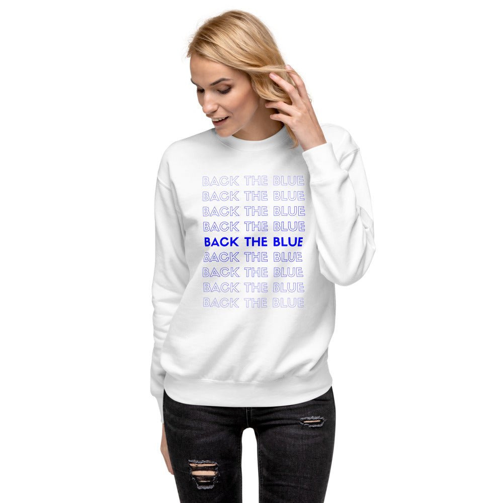 Back The Blue (Column) Women's Fleece Pullover Sweatshirt