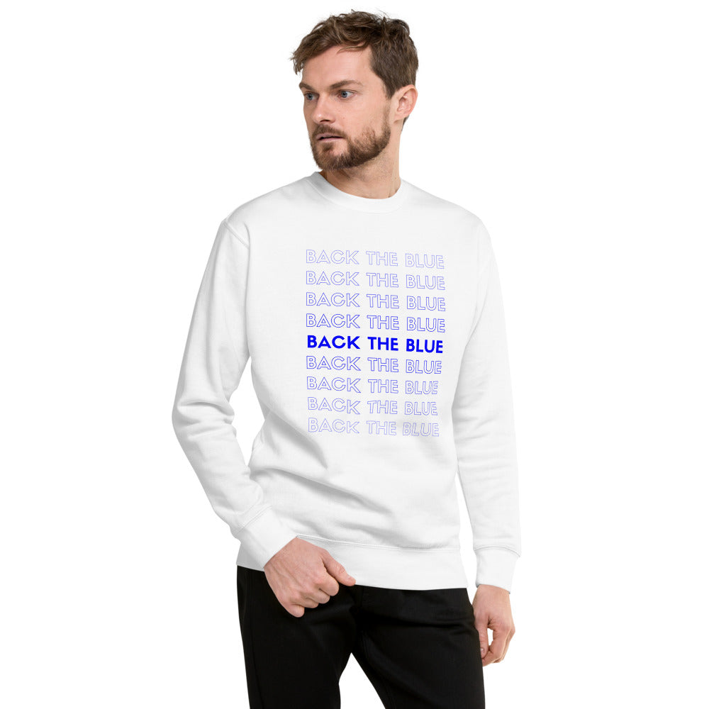 Back The Blue (Column) Men's Fleece Pullover Sweatshirt