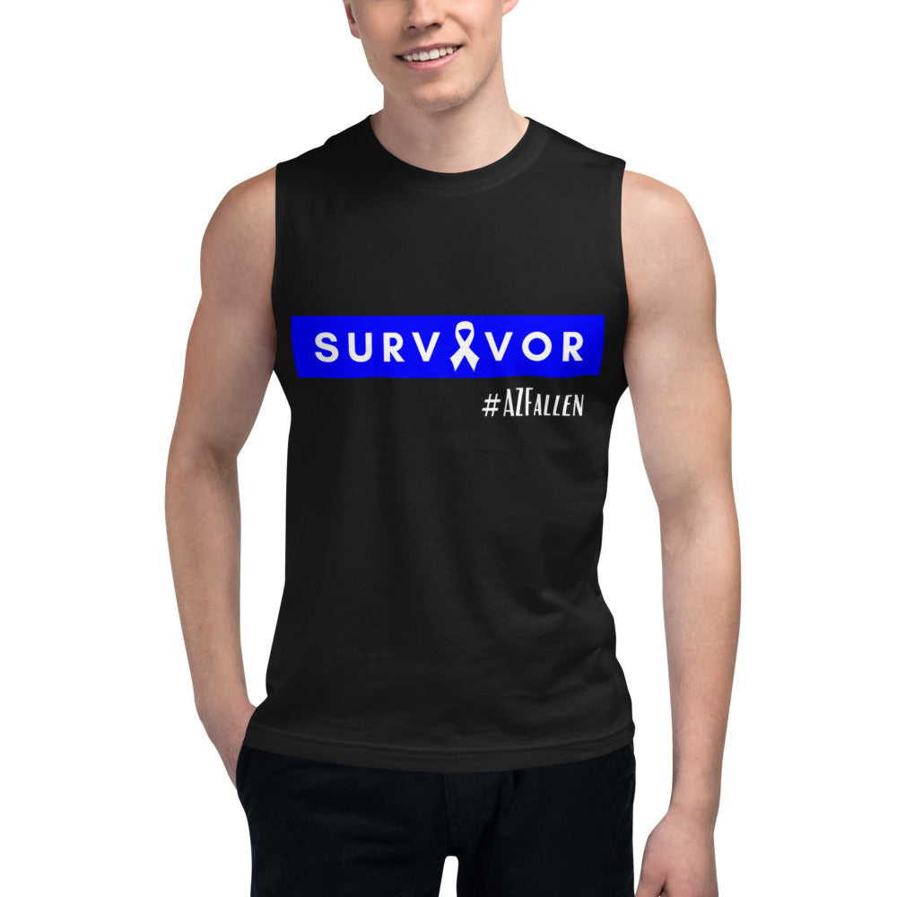 Survivor Ribbon #AZFallen Men's Muscle Tank