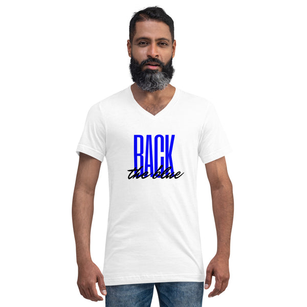 Back The Blue Men's Short Sleeve V-Neck T-Shirt