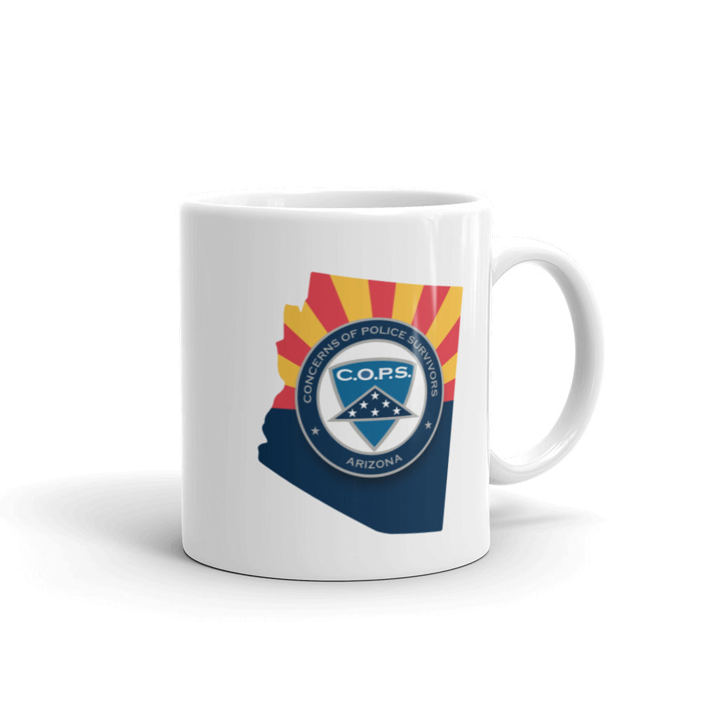 COPS Arizona Logo White glossy mug