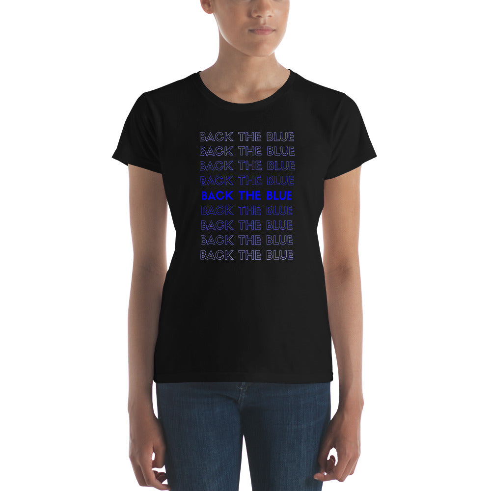 Back The Blue (Column) Women's Fashion Fit T-shirt