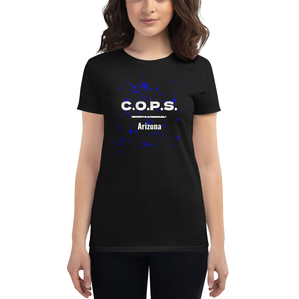 C.O.P.S. Arizona Blue Splatter Women's Fashion Fit T-shirt