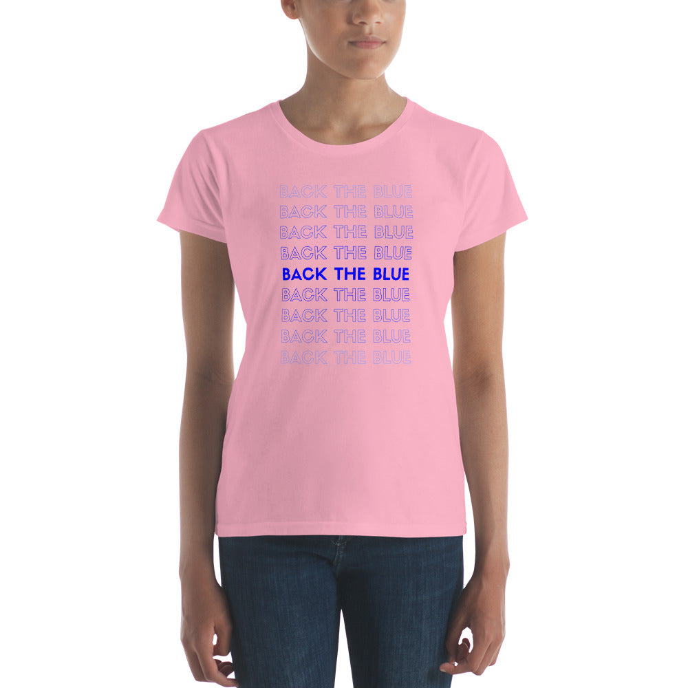 Back The Blue (Column) Women's Fashion Fit T-shirt