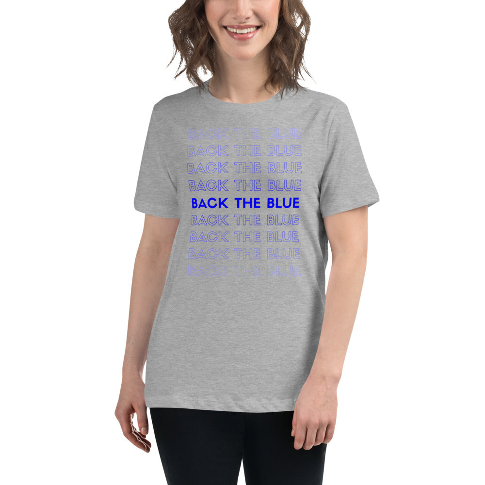 Back The Blue (Column) Women's Relaxed T-Shirt
