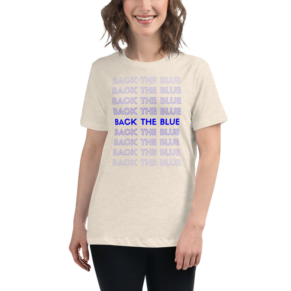 Back The Blue (Column) Women's Relaxed T-Shirt
